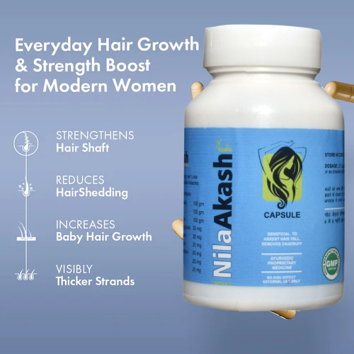 Nila Akash Women's Hair Growth Supplement, 60N Capsules - Image 3
