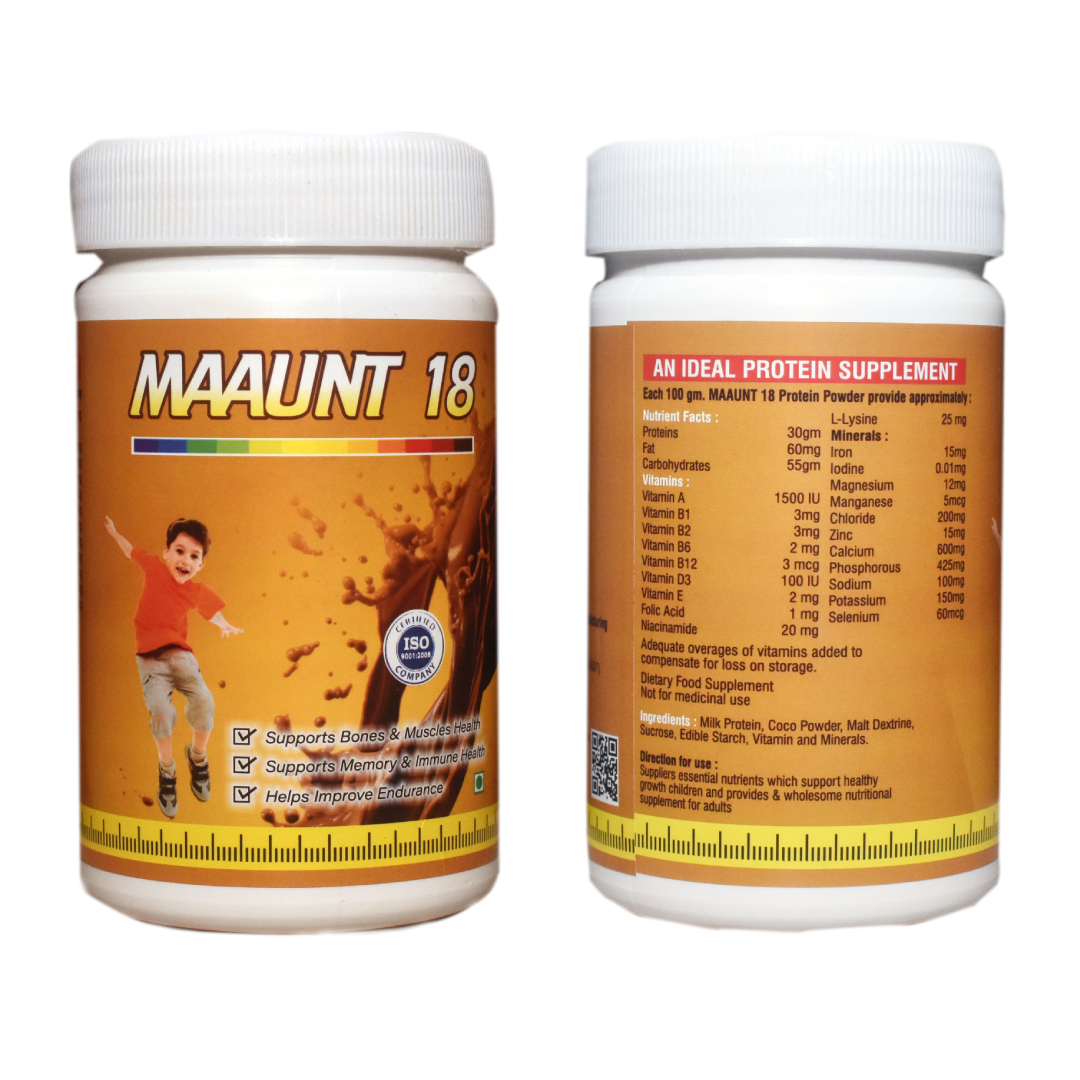Maaunt 18 Nutrition Supplement Boosts Bone & Muscle Health Vibrant Growth In Children 30 Capsules
